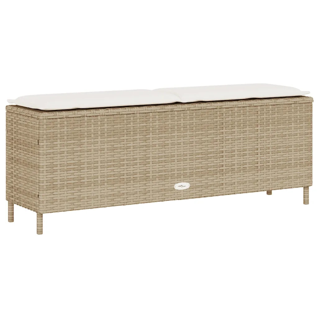 Panca da Giardino con Cuscino Beige 110x30x40,5cm in Polyrattan 4104158