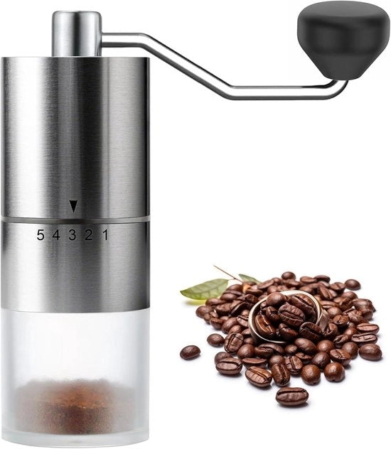 Manuale Portatile per Macinazione Caffè - Conico in Ceramica - 5 Livelli - Macinatore per Caffè in Casa - Per Espresso e Viaggio