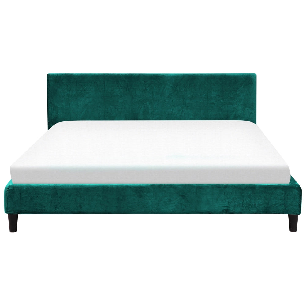 Letto 180 x 200 cm con  rete a doghe in velluto grigio contemporanea