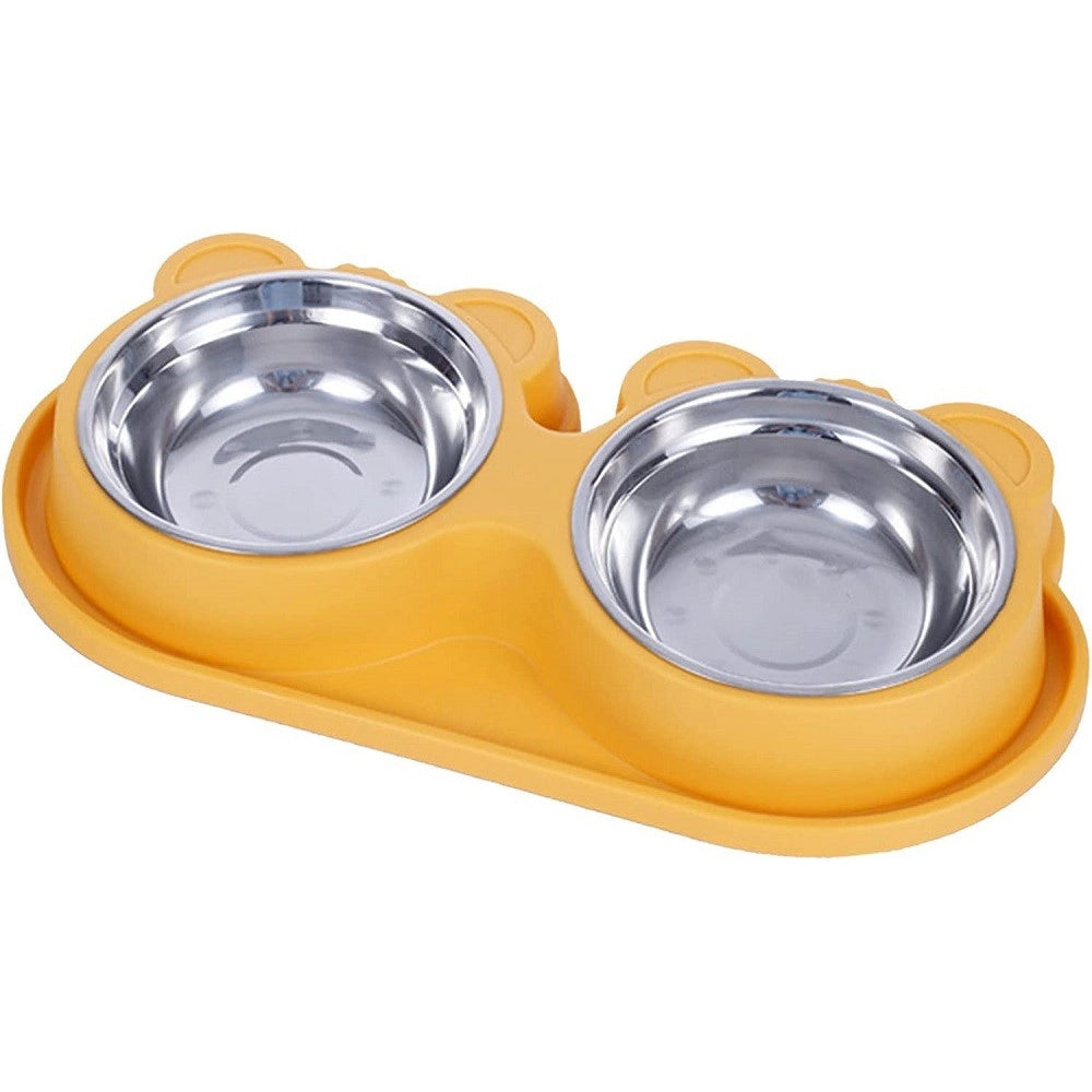 Trade Shop - Ciotola Alimentare Acciaio Anti Perdita Fontana Acqua Dispenser Cibo Cani Gatti -