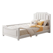 Letto imbottito 90x200 cm multifunzione; legno; beige (Senza materasso)