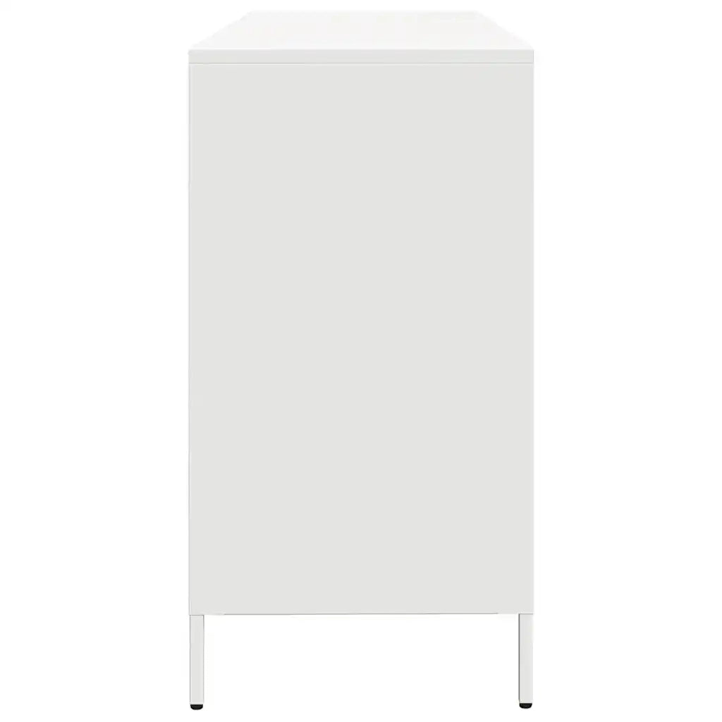 vidaXL Credenza Bianca 135x39x73,5 cm in Acciaio Laminato a Freddo