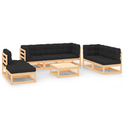 Set Divani da Giardino 8 pz con Cuscini Legno Massello di Pino cod mxl 48584