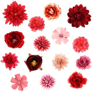 21 pezzi di spille per capelli a forma di fiori rossi per acconciature boho per matrimoni, feste, carni val e Halloween.