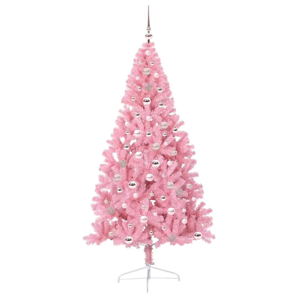 Albero di Natale | Decorazioni natalizie artificiale con luci integrate Rosa 240 cm PVC