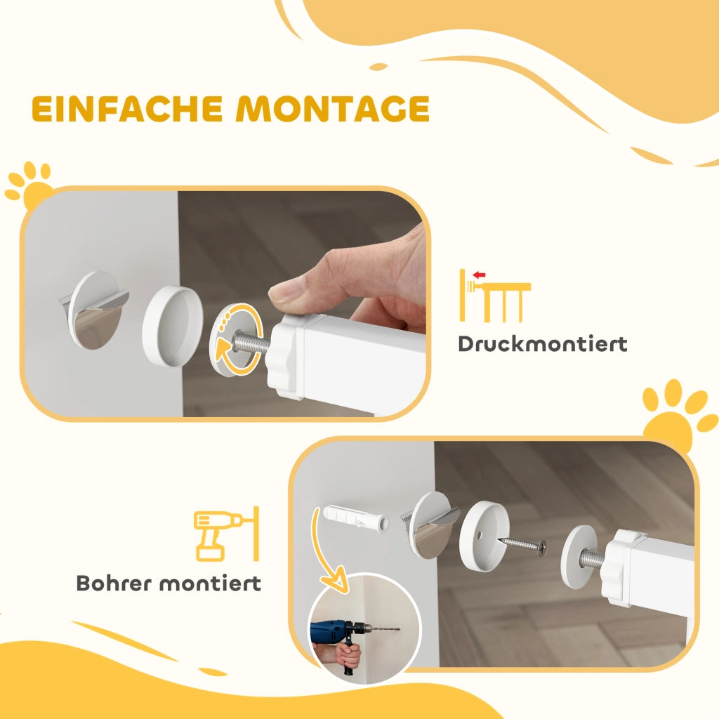 Cancelletto di sicurezza per cani ¨C Xylo ¨C acciaio bianco, 104 cm, chiusura automatica