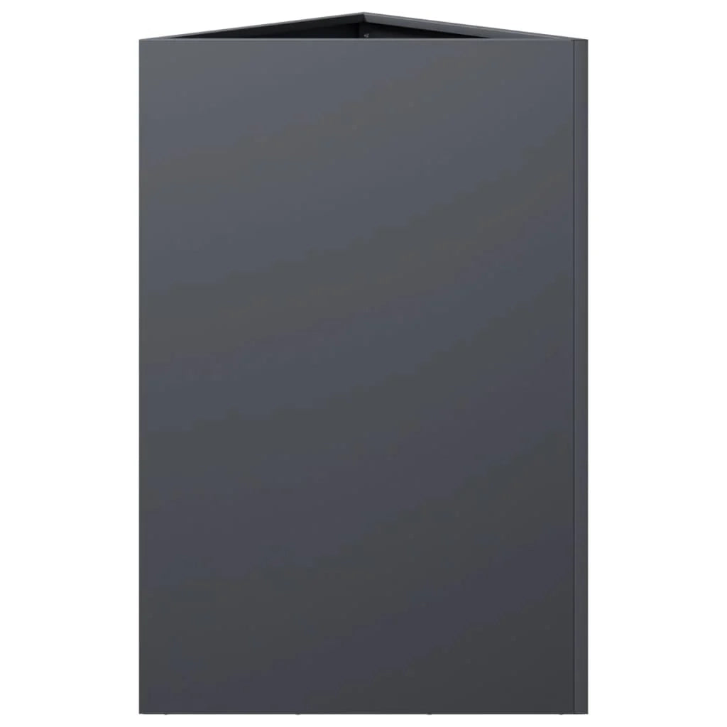 Fioriera rialzata per piante fiori giardino terrazze set da 2 triangolare 50 x 43 x 75 cm acciaio antracite 02_0039104