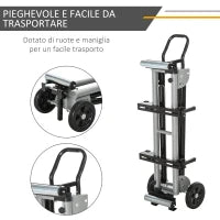 DURHAND Cavalletto Supporto per Sega Troncatrice Universale Estensibile e Pieghevole, Capacità 150kg, Nero e Argento