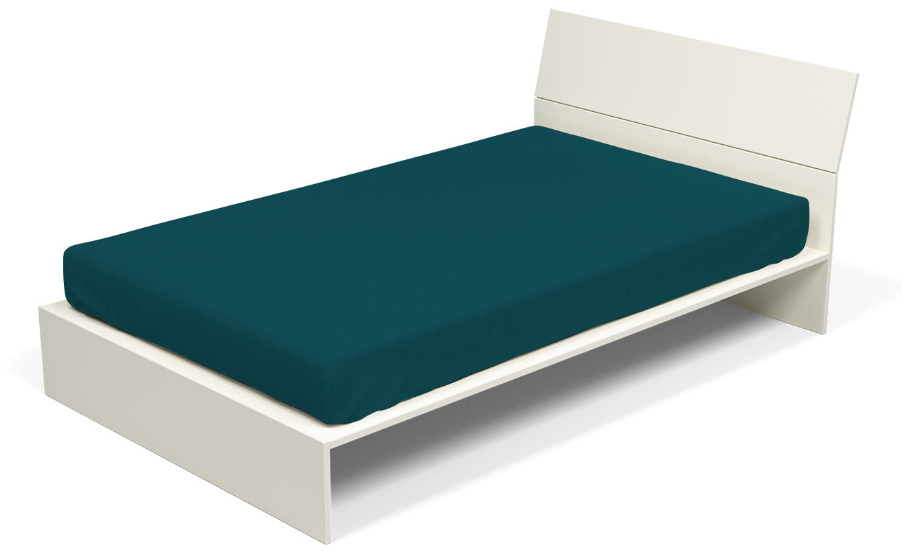 Lenzuolo Sotto con Angoli ed Elastico Tinta Unita Verde Petrolio Singolo