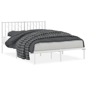 Letto matrimoniale | Letto per adulti | Giroletto con Testiera Metallo Bianco 140x190 cm