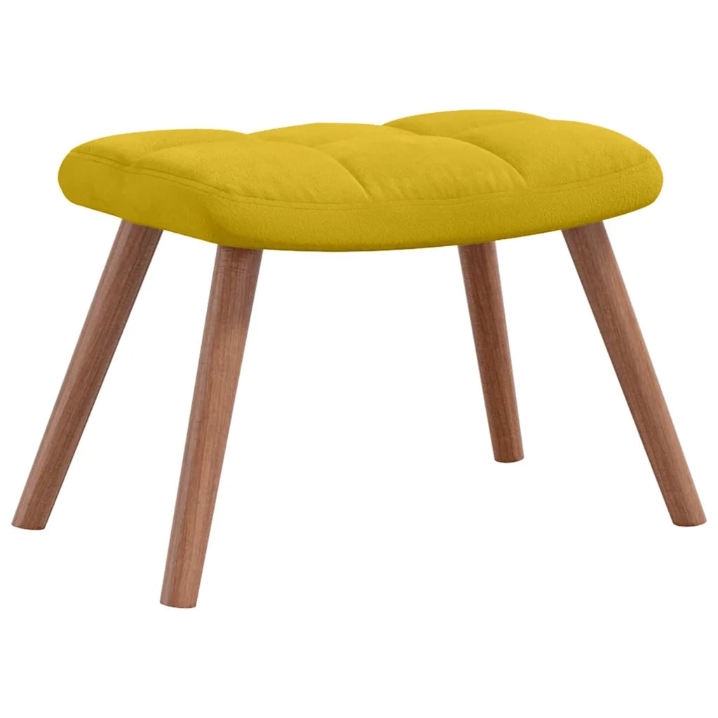 Divano Sedia-Poltrona Relax con Poggiapiedi Giallo Senape in Velluto 387175