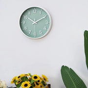 Orologio da parete 30 cm silenzioso non ticchettante per soggiorno camera da letto cucina ufficio (verde bianco)