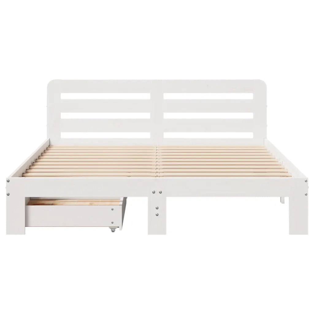 Letto senza Materasso Bianco 140x190 cm Legno Massello di Pino 3309873