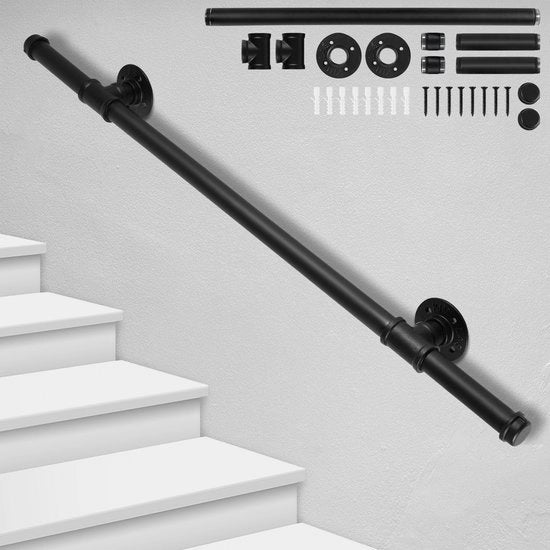 Pannello di Finestra Gepoedercoat Leuningen Diametro 32 mm Esterno Interno Nero Lunghezza 100cm