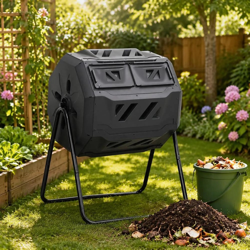 Garden Composter, Black, 73x64x95 Cm, 160 L