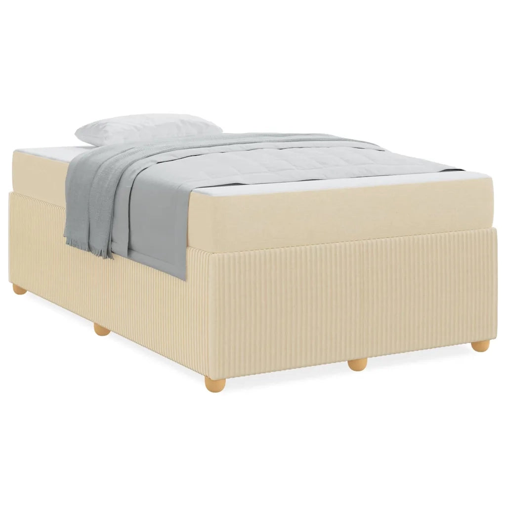 vidaXL Struttura letto con materasso Crema 120 x 200 cm Tessuto