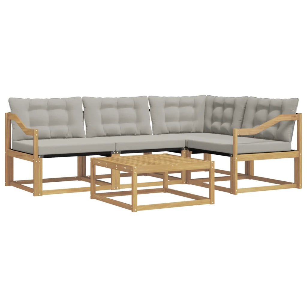 Set di divani da esterno 5 pcs Bianco e Grigio Chiaro 3388669
