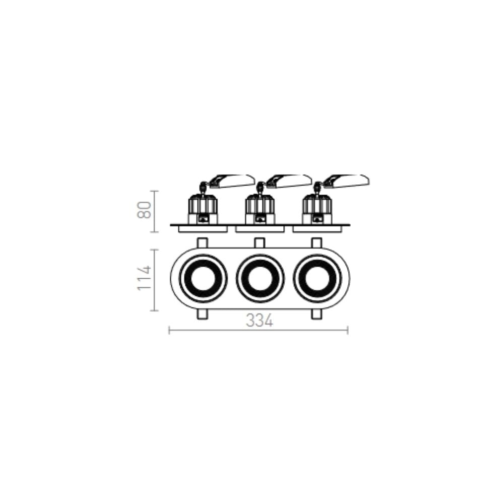 Faretto SHARM R III da incasso marrone/oro perlato 230V LED 3x10W 24° 3000K