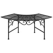 Panca da giardino mobili da esterno per patio terrazza cornice per alberi 113 cm acciaio nero 02_0011844
