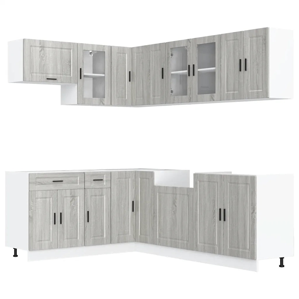 Set Mobili da Cucina 11 pz Porto Grigio Sonoma in Truciolato 3314907