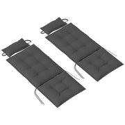 Set di 2 cuscini per sdraio Sniper idropellente cuscino per sdraio da giardino Cuscino 50x116x5 cm; grigio scuro