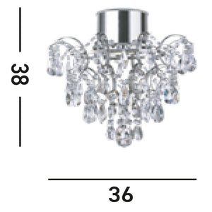 Sospensione Classico Bella Acciaio Cromo Vetro 1 Luce Gu10