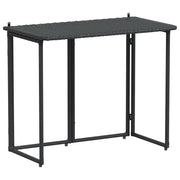 Tavolo da Giardino | Tavolino da esterno Pieghevole Nero 90x51x75 cm in Polyrattan