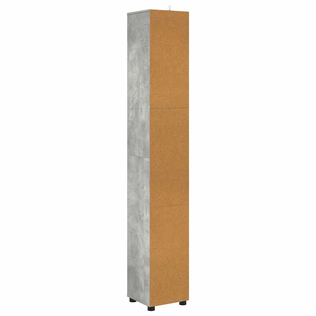 Mobile da Bagno con porta Grigio cemento 30,5 x 30 x 195 cm 888760