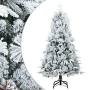 Albero di Natale Artificiale-Albero Natalizio Snodato Foderato di Neve Bianco 397810