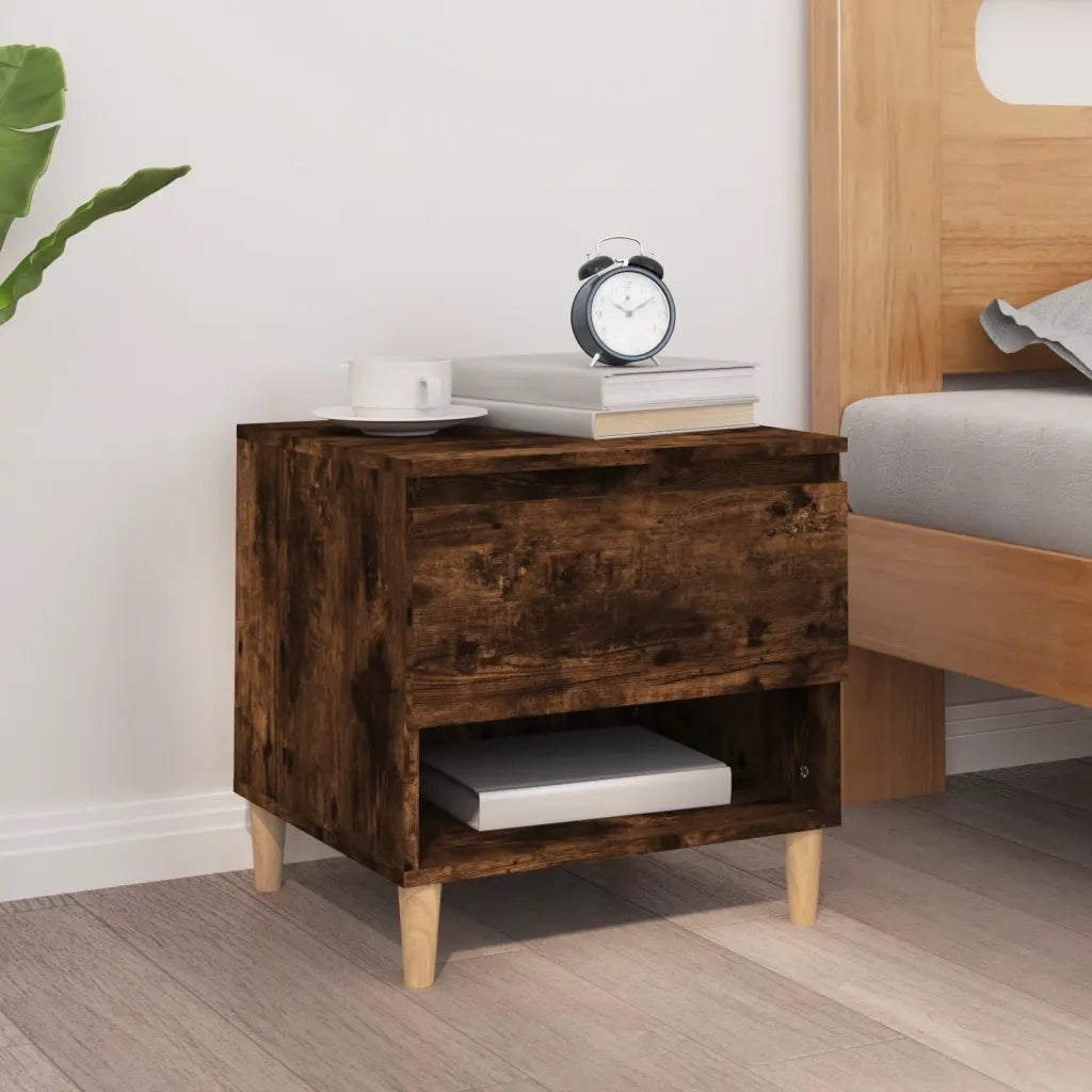 Comodino Rovere Fumo 50x46x50 cm in Legno Multistrato cod mxl 30015
