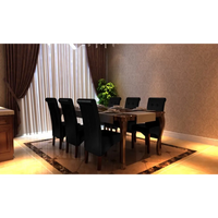 Sedie da Pranzo 6 pz Nere in Similpelle 160318