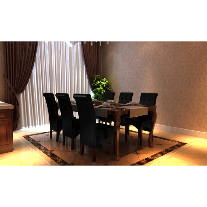 Sedie da Pranzo 6 pz Nere in Similpelle 160318