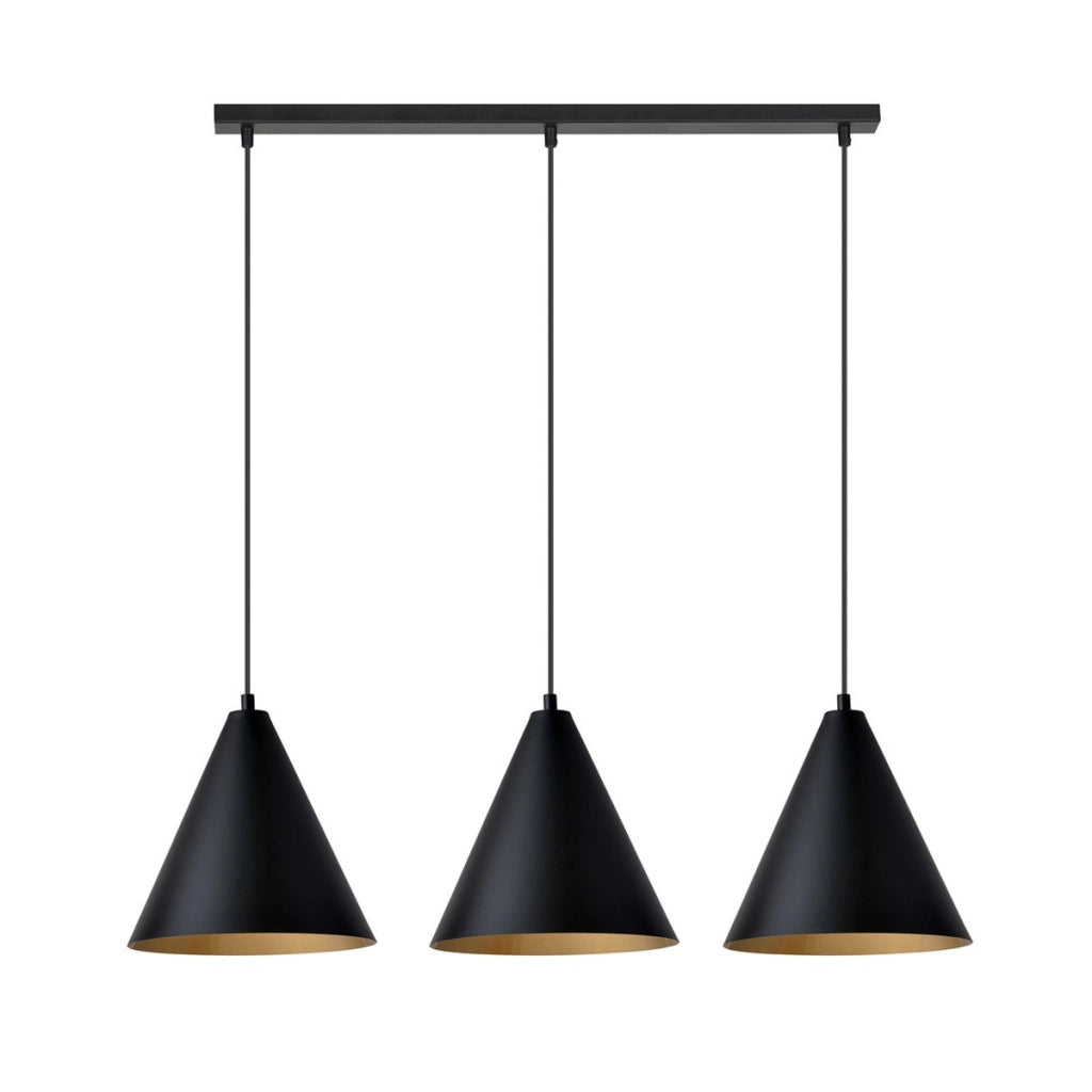 Lampada a sospensione REBEL in acciaio nero e oro