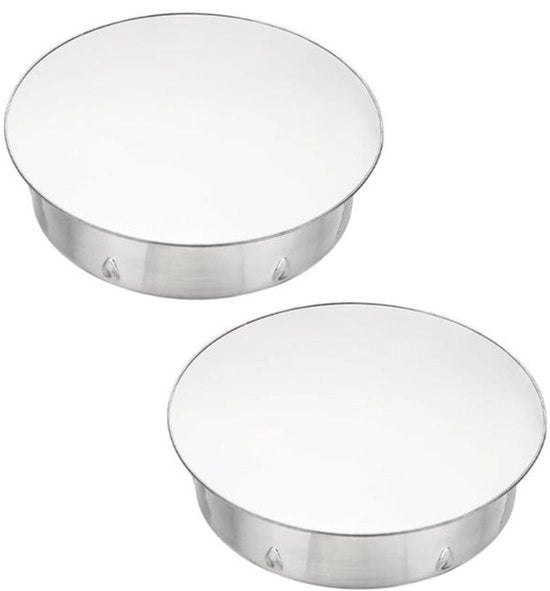 Soffitto camino, chiusura regolabile, cappuccio a goccia rotonda, adatto per tubi con diametro di 200 mm, argento - 2-pezzo