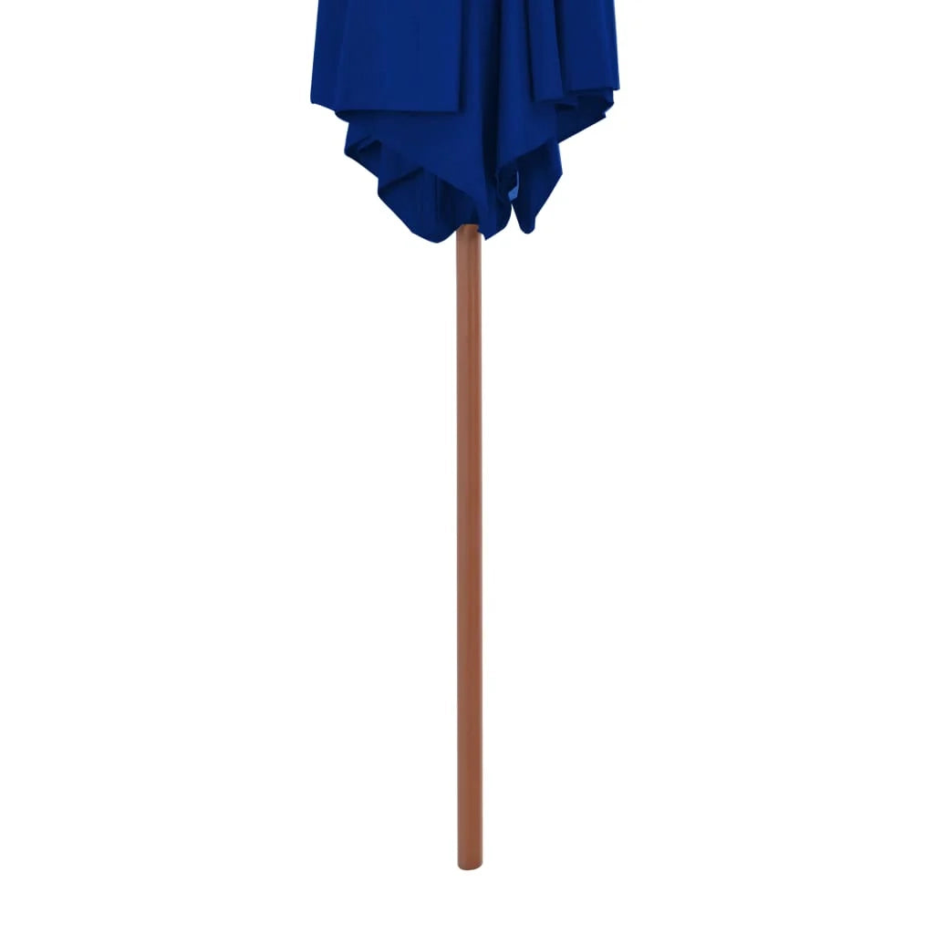 Ombrellone da esterno con palo in legno 270 cm blu 02_0008256