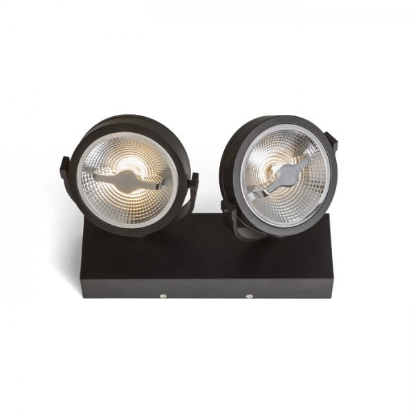 Faretto applique KELLY LED II da parete nero  230V LED 2x12W 24°  3000K