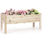 Fioriera rialzata in legno di abete, Kit di legno per giardino per verdure erbe e fiori 120x43,5x51cm-Fioriere