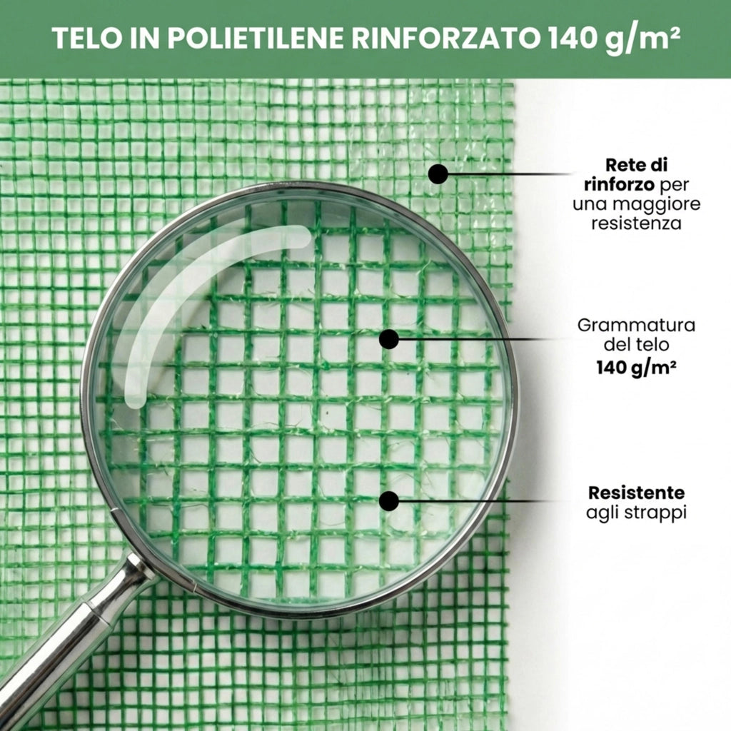 Mini serra da giardino a casetta con struttura in metallo e telo in PE con ripiani 1 porta Verde 143x73x195 cm