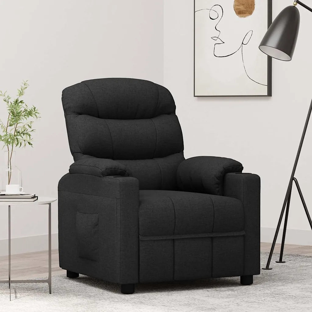 Divano Sedia-Poltrona Reclinabile in Tessuto Nero 291493