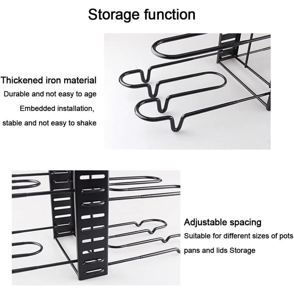 Trade Shop - Organizzatore Estensibile Regolabile Per Pentole Padelle A 8 Livelli Organizer Cucina -