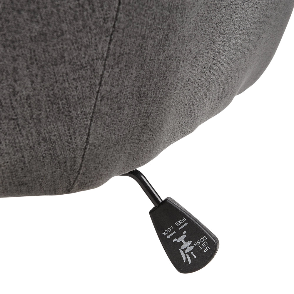 Sedia da ufficio in tessuto grigio con struttura in metallo nero con funzione girevole ufficio elegante