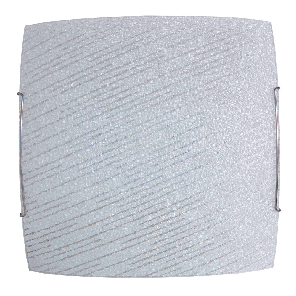 Plafoniera 1xE27 Ganci Filo Acciaio Vetro Lastra Diamantino E-Energy Zoe