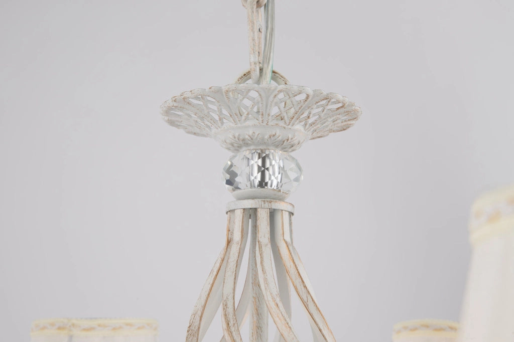 Lampadario Elegant in Metallo Grace Bianco con Oro