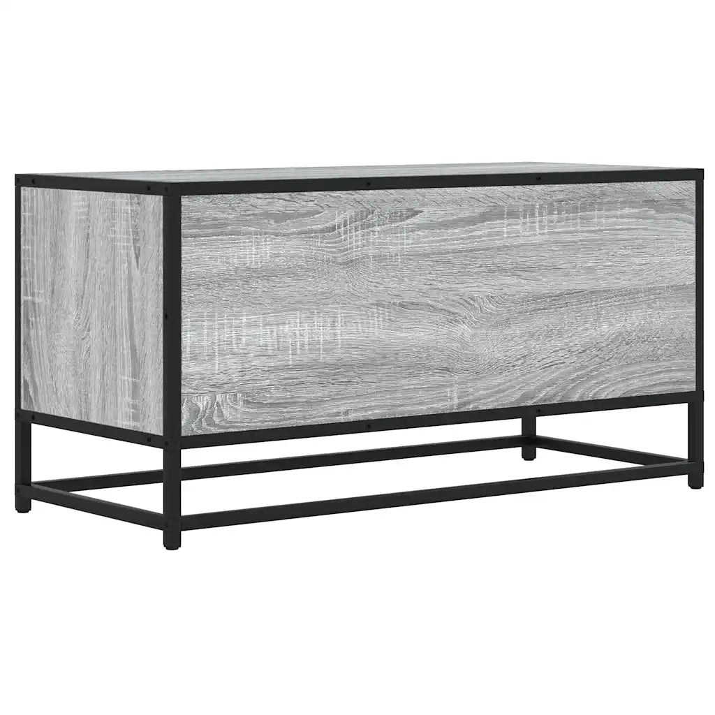 Mobile TV Grigio Sonoma 80x34,5x40 cm Legno Multistrato Metallo 848822