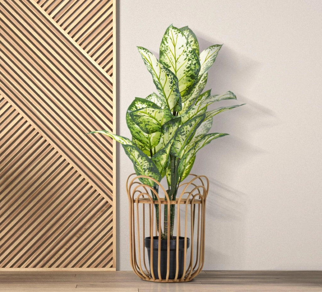 Porta Vaso Panama Ø 31,5x40 cm in Ferro e Plastica