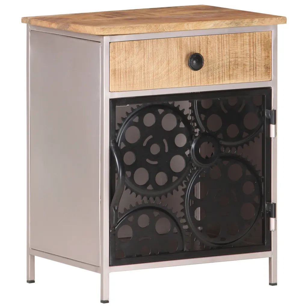 Comodino-Tavolino da notte 40x30x50 cm in Legno di Mango Grezzo 945001