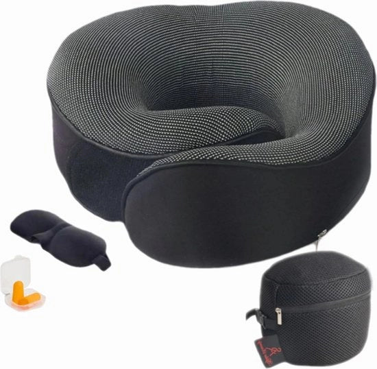 Sedile auto con cuscino ergonomico per viaggio in aereo, treno - cuscino comodo per il collo con doppia supporto per la mandibola - prevenzione del capovolgimento in avanti della testa