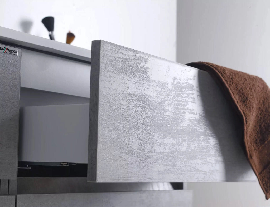 Mobile da Bagno Sospeso 120cm Mazzoni Maiorca Light Doppia Vasca Noce Chiaro Frassinato