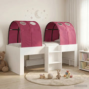 Letto con Tunnel 4 pcs Bianco e Rosso Legno ingegnerizzato 3423549