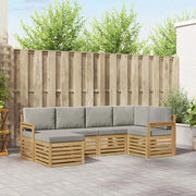 Set di divani da esterno 6 pcs Bianco e Grigio Chiaro